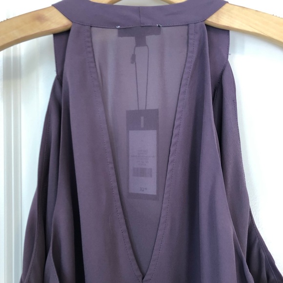 Dynamite Purple Blouse w/Sheer Back V Detail NWT - Picture 3 of 8